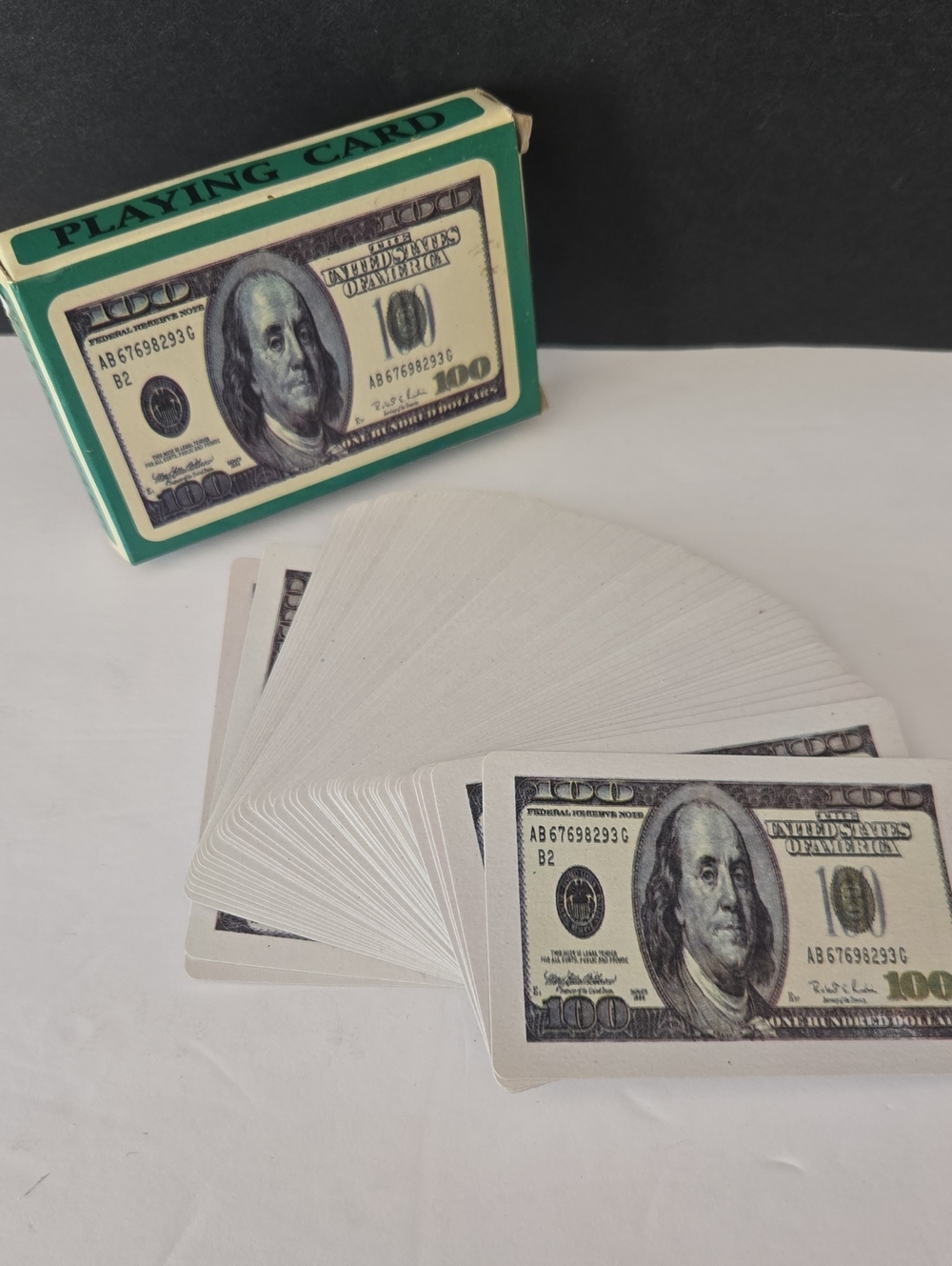 Novelty $100 Bill Design Playing Cards Never Used